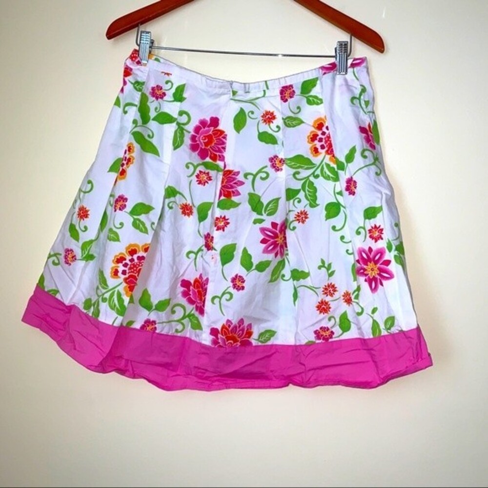 Tracey Evans 100% COTTON Floral Classic Pleated  Skirt